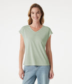 T-shirt casual col V à manches courtes