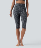 Legging 3/4 de yoga taille haute gainant imprimé léopard Halara UltraSculpt™ avec poches