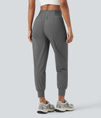 Jogging de danse fuselé froncé séchage rapide effet frais InstantCool taille haute avec cordon de serrage et poches, protection solaire UPF40+