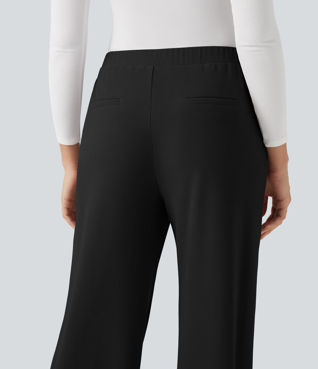 Pantalon tailleur baggy gaufré Halara Flex™ taille haute avec poches