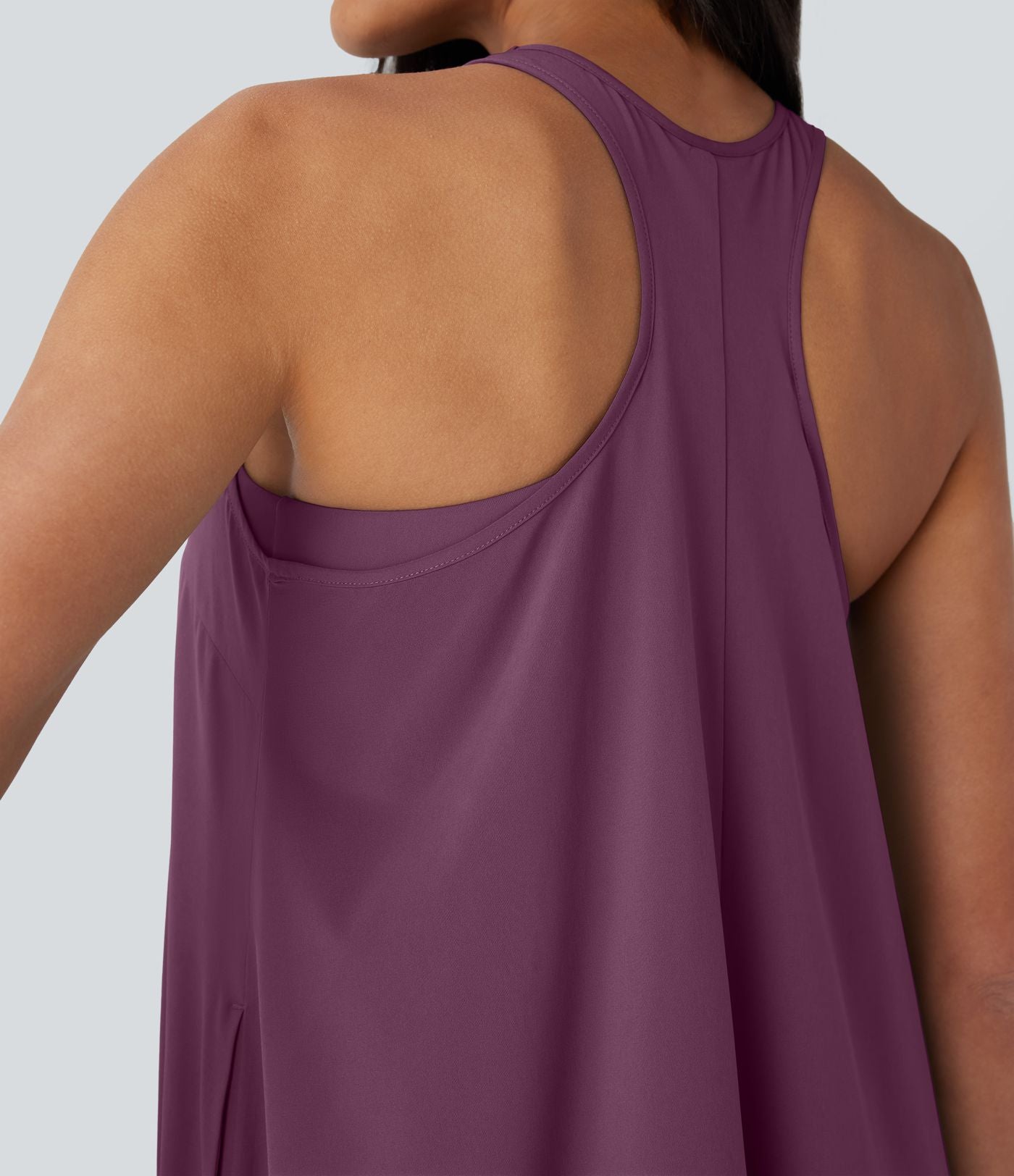 Robe décontractée mini fluide Breezeful™ à dos nageur, poches latérales, ourlet asymétrique et séchage rapide