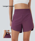 Short de course 2-en-1 Breezeful™ taille haute, poches multiples, ourlet arrondi, séchage rapide 12,5 cm - Longueur prolongée