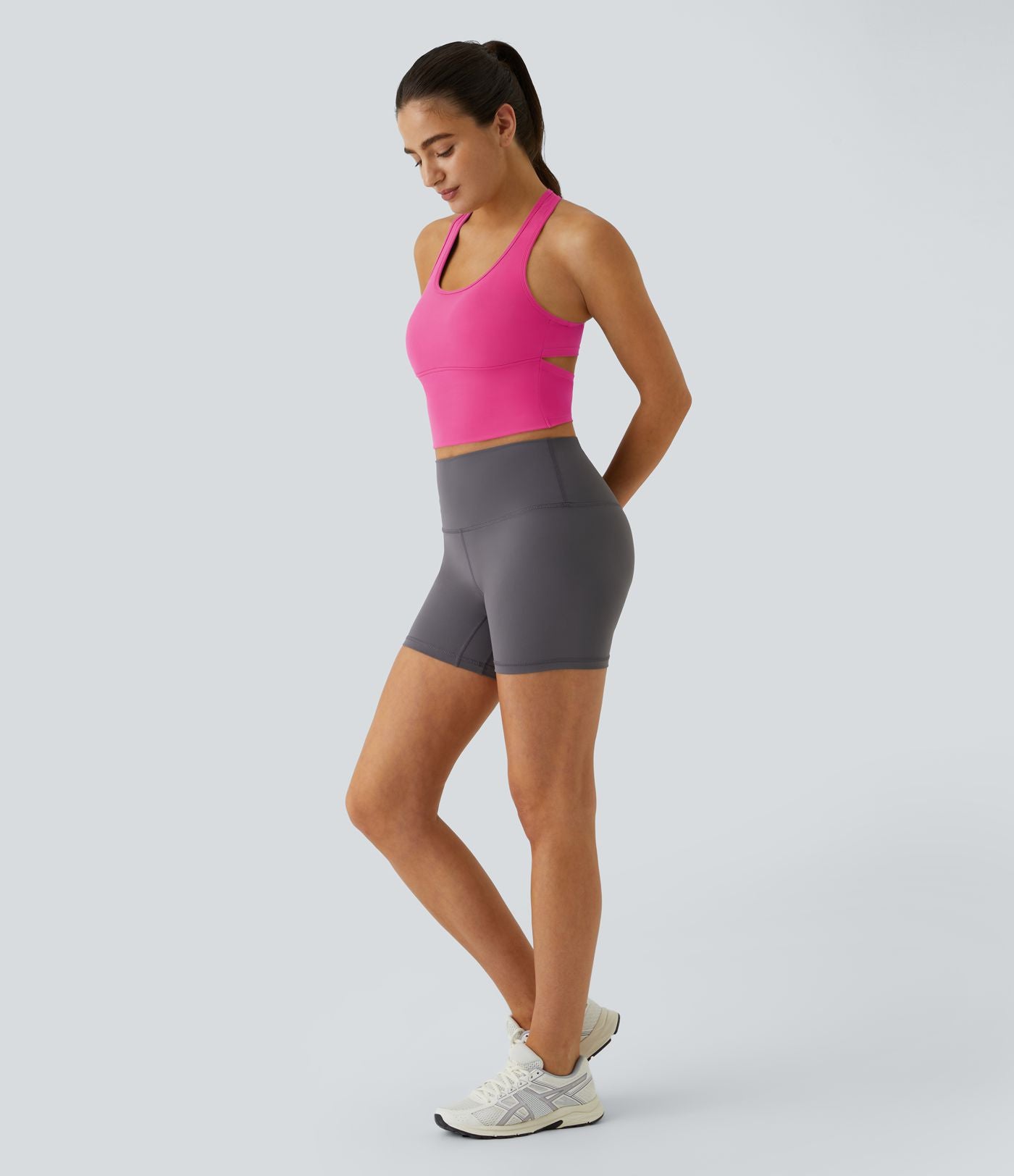 Softlyzero™ Plush Plus Débardeur Yoga Crop à Col U Plongeant Dos Nu Dos Nageur Découpé - UPF50+