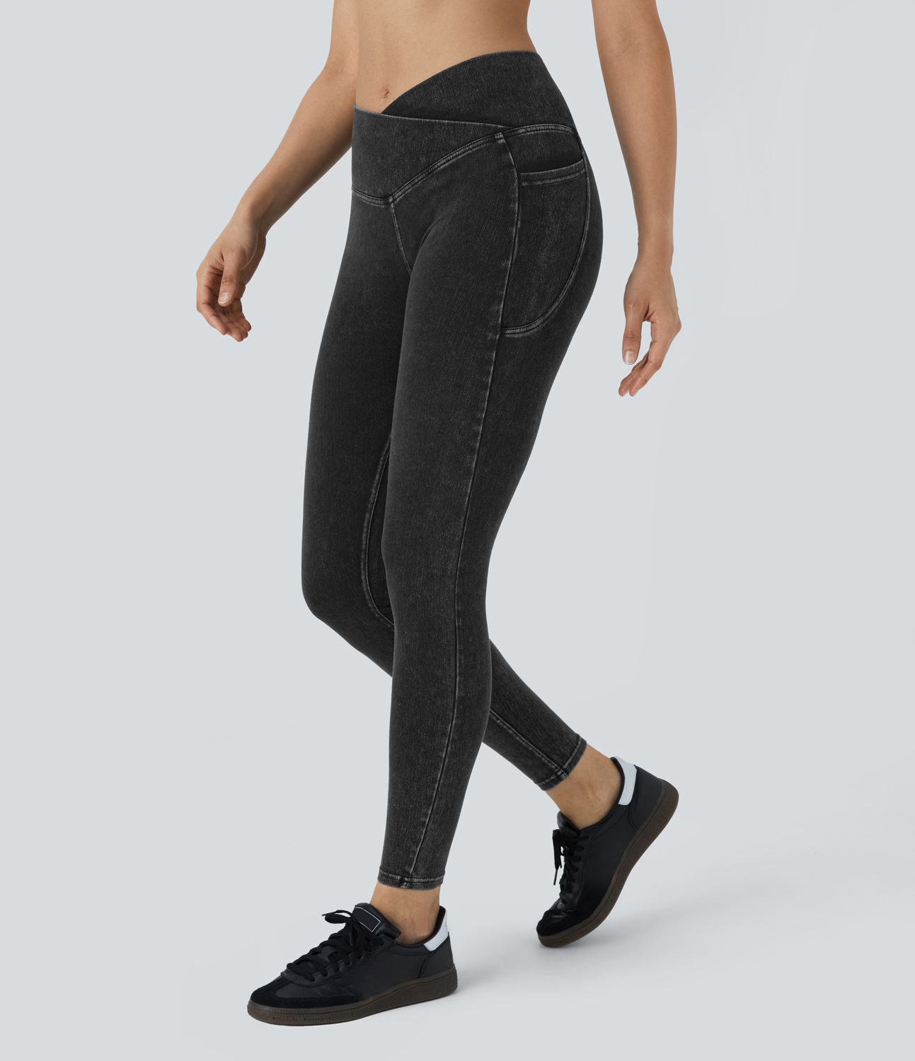 Halara Flex™ Jegging Travail Tricoté Extensible Lavé Poche Latérale Croisée