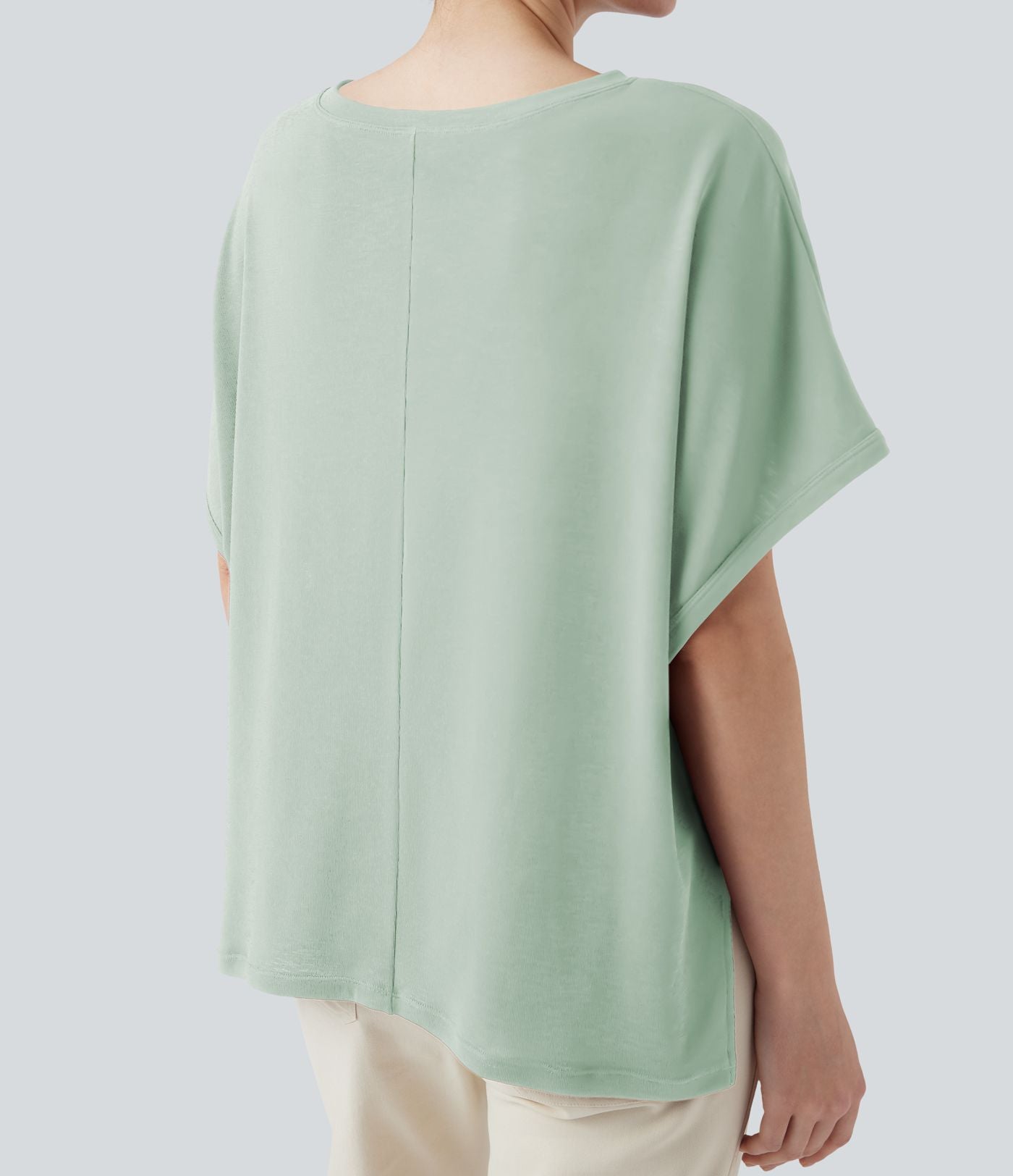 T-shirt col rond manches chauve-souris coupe décontractée