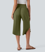 Pantalon corsaire gainant taille haute à ourlet asymétrique et séchage rapide avec poches Breezeful™