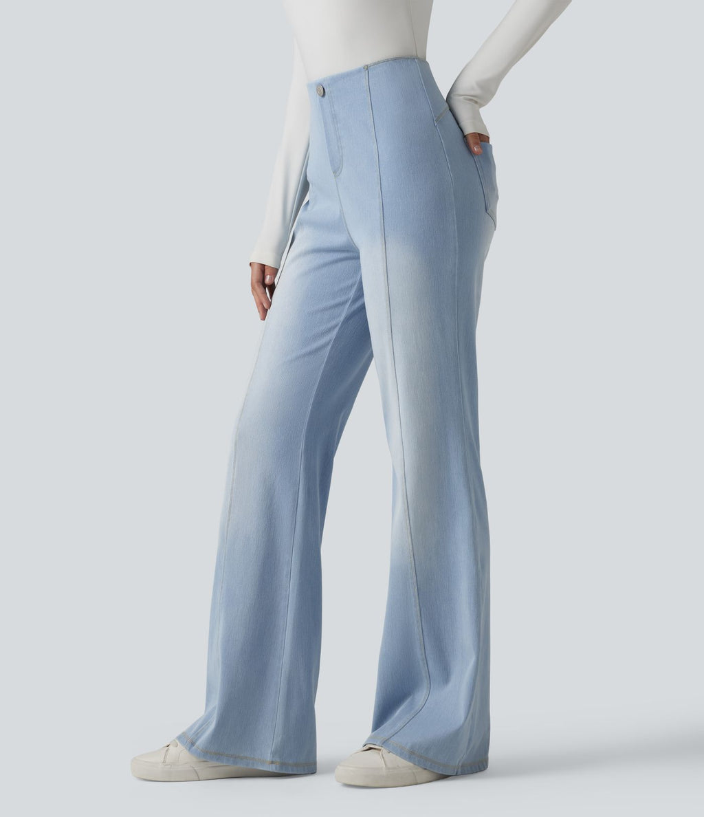 Halara Flex™ Jean évasé casual taille haute ventre plat avec poches
