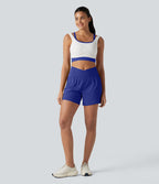 Short de yoga SoftlyZero™ Airy croisé taille haute 2-en-1 effet frais InstantCool 12,5 cm avec poches