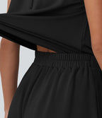 Combishort casual plissé col licou sans manches avec dos à nouer et poches – Easy Peasy