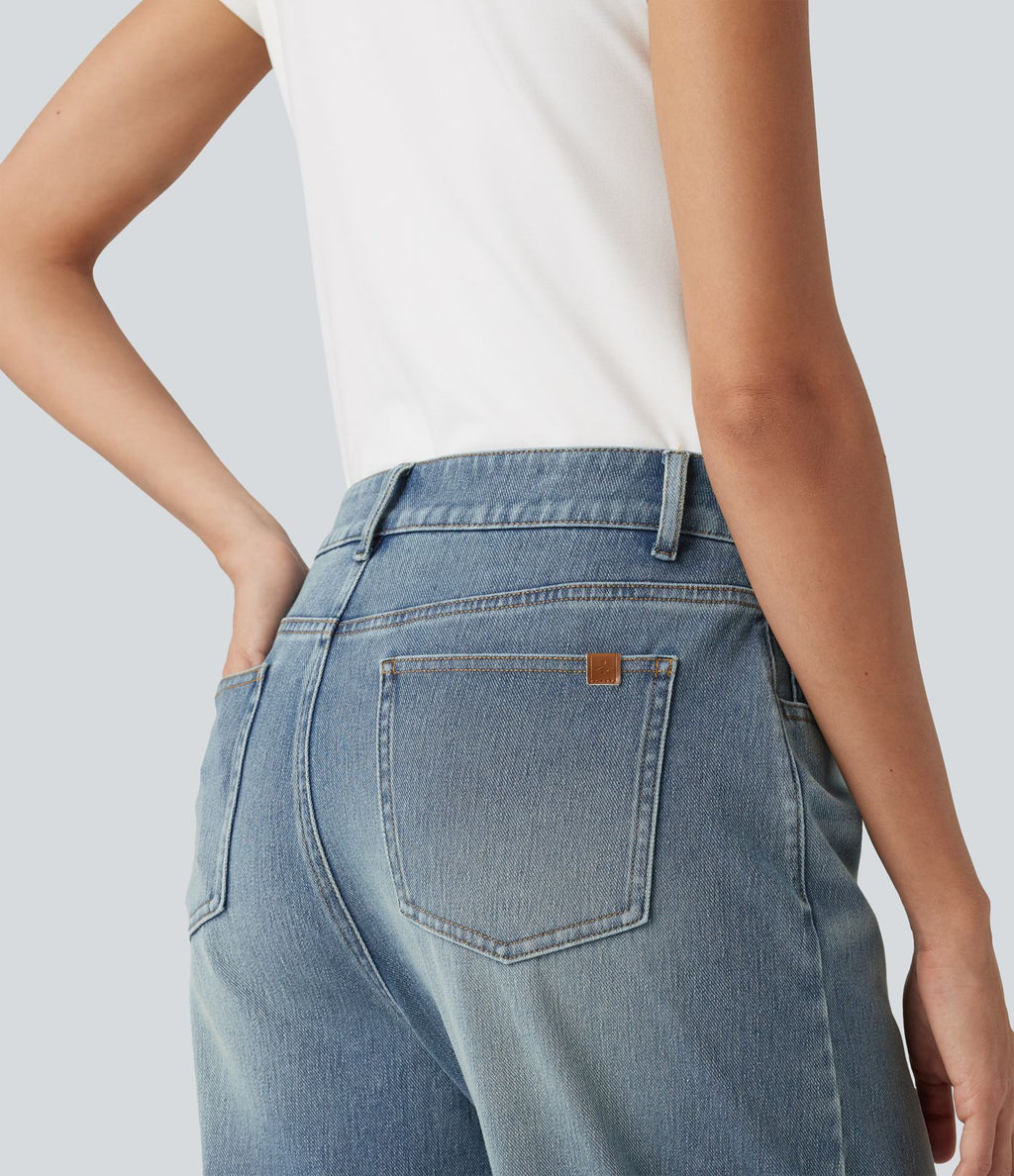 Jean coupe barrel Halara Flex™ taille haute avec poches