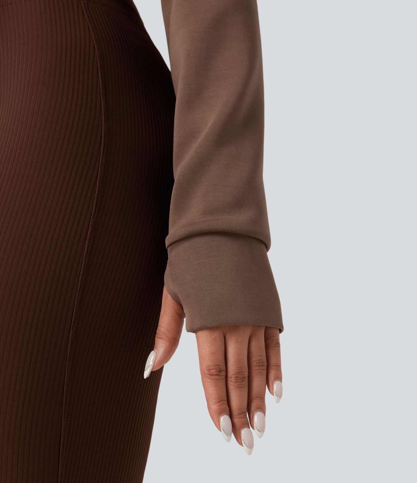 Sweat-shirt décontracté SpacerTek™ col bateau, manches longues avec trous pour les pouces