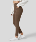 Pantalon ajusté taille haute zippé avec poches
