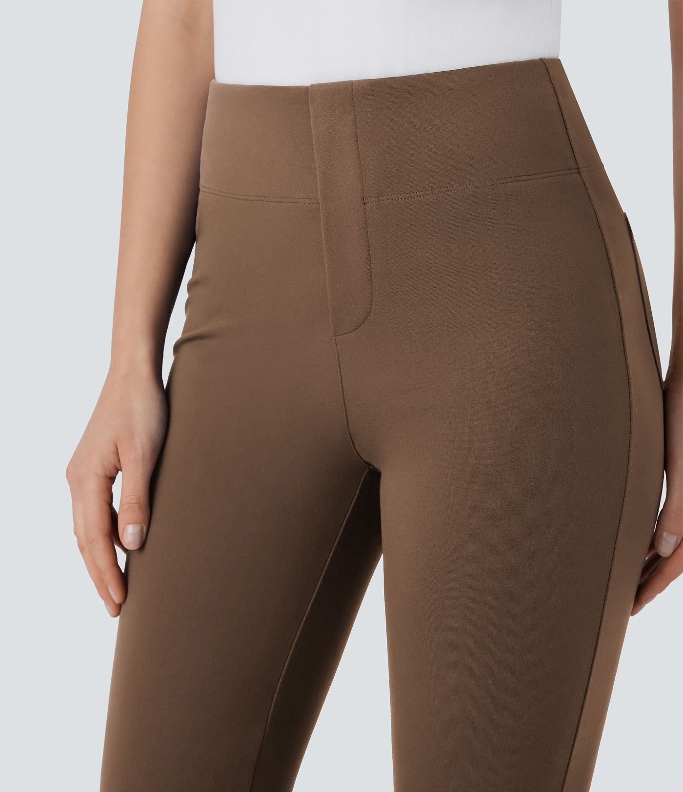 Pantalon de travail fuselé court taille haute Halara Flex™ avec poches