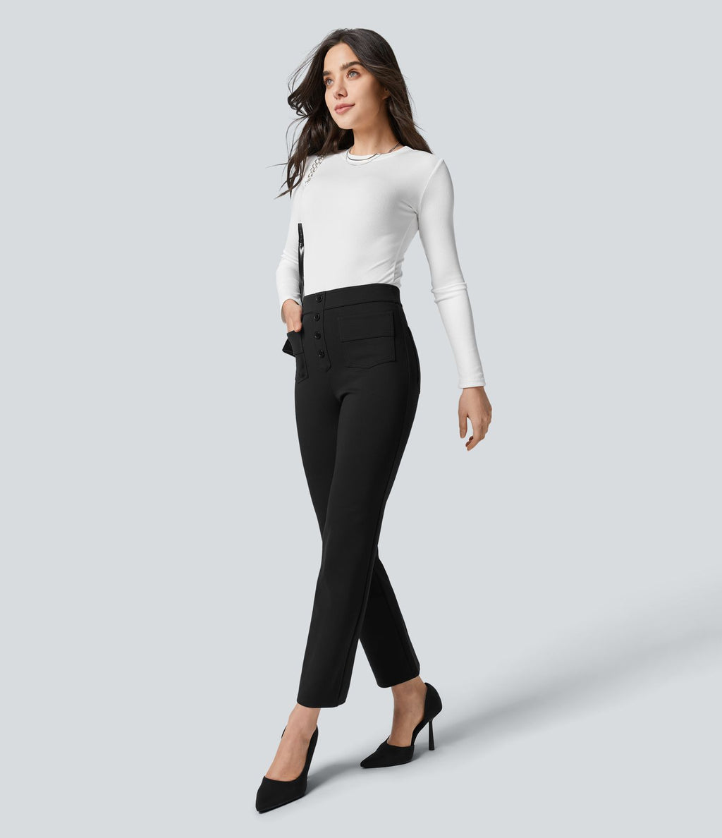 Pantalon de travail longueur cheville taille haute Halara Flex™ avec poches