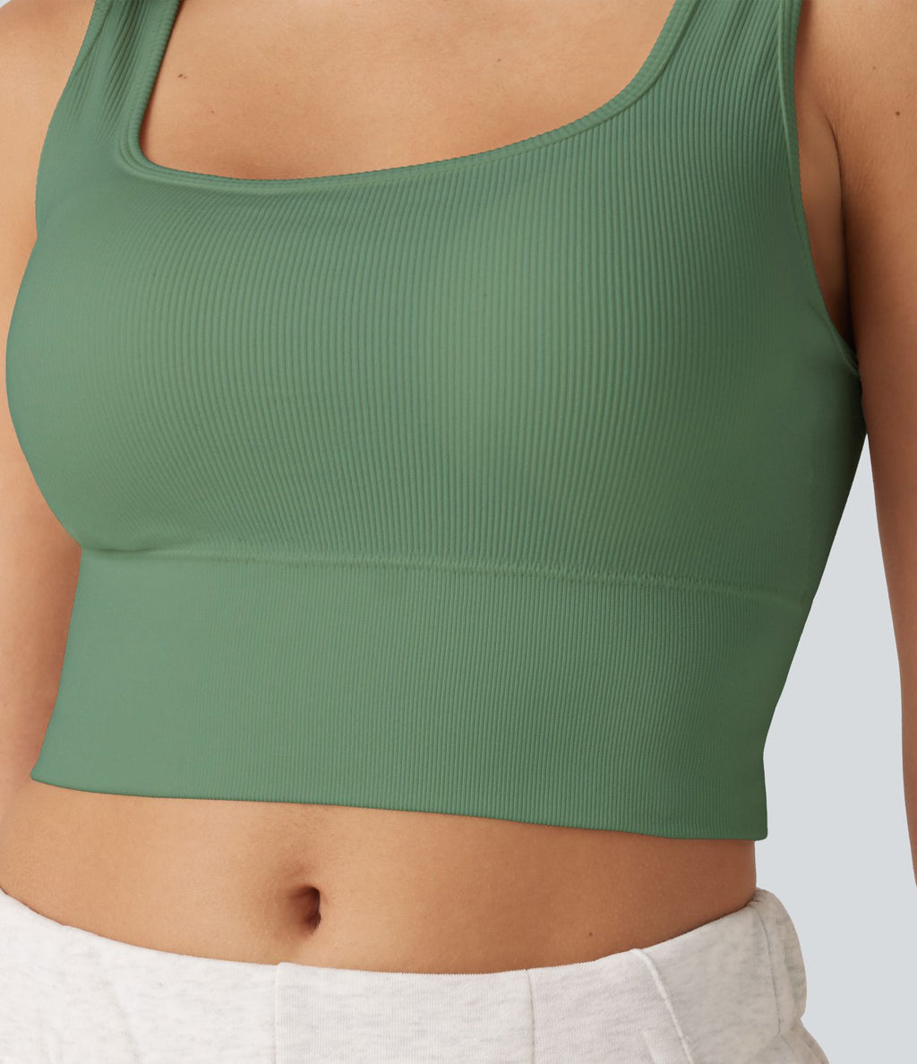 OneForm Débardeur casual sans couture col rond échancré dos en U avec soutien-gorge intégré