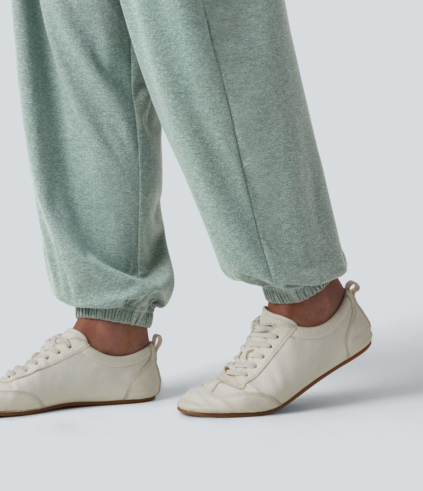 Jogging casual large taille haute à cordon de serrage avec poches