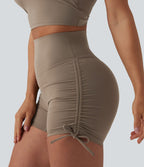 Short cycliste de yoga Halara UltraSculpt™ taille haute froncé lacé 7,5 cm avec poche