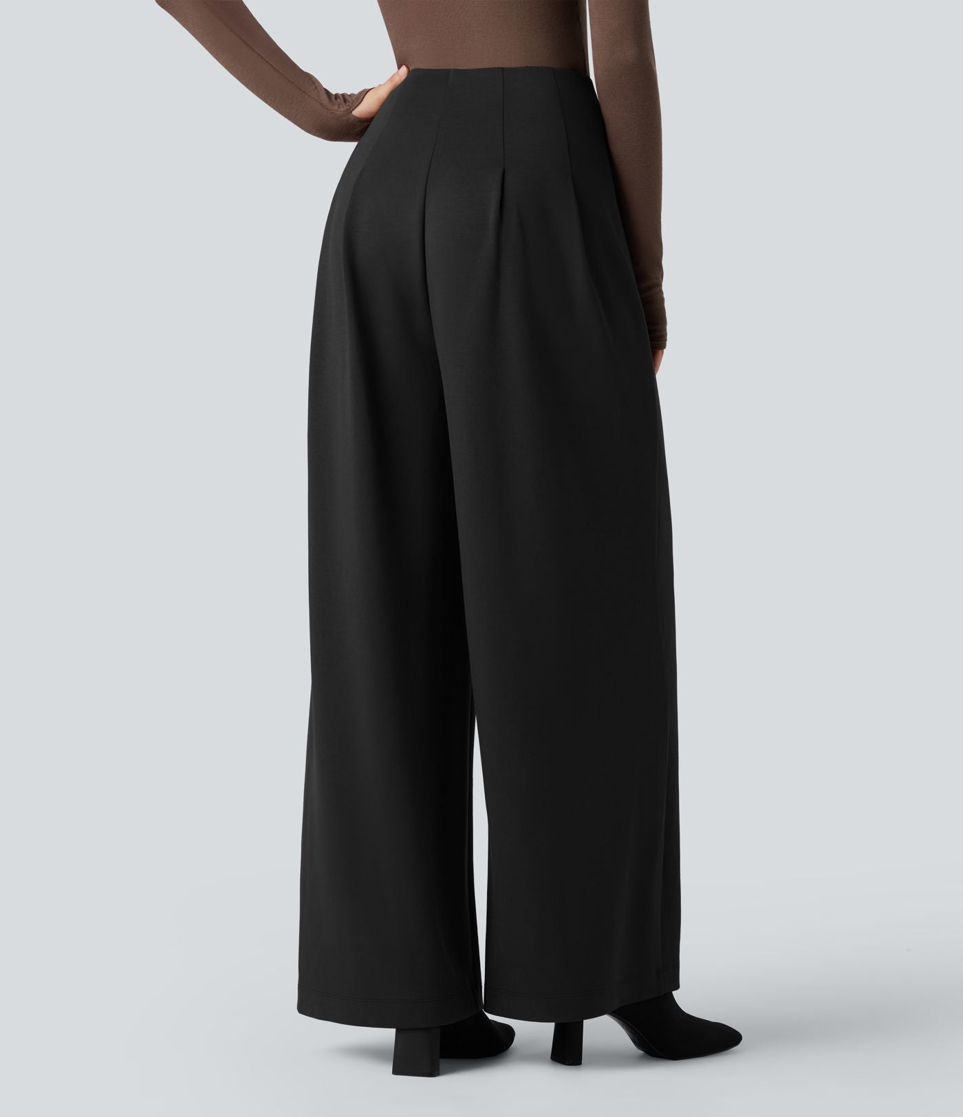 Pantalon tailleur SpacerTek™ taille super haute, jambe large croisée
