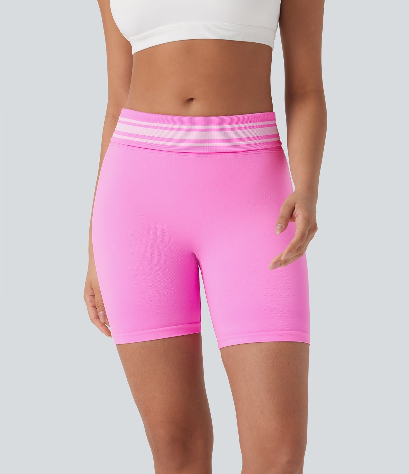 Short cycliste taille haute color block repliable sans couture OneForm Seamless Flow
