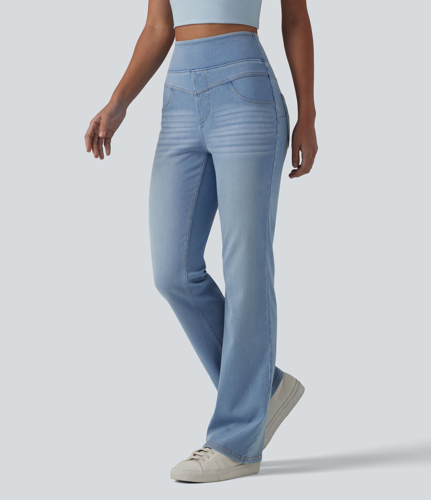 Jean Halara Flex™ taille haute évasé slim décontracté avec poches