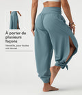 Pantalon fluide Breezeful™ taille haute à séchage rapide avec fronces, fente et poches