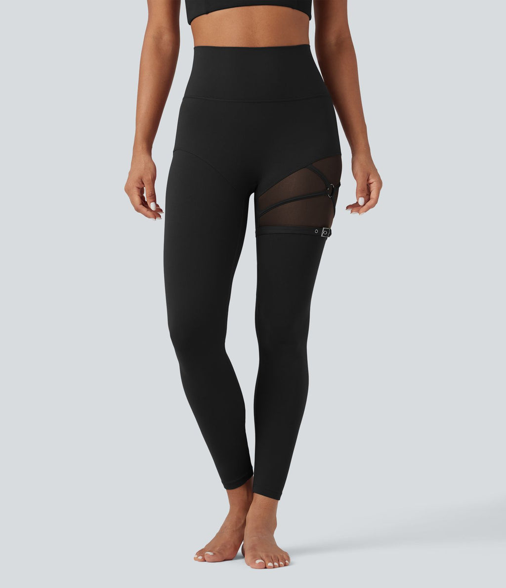 Legging de danse SoftlyZero™ taille haute mesh contrastant avec boucle réglable et poche - UPF50+