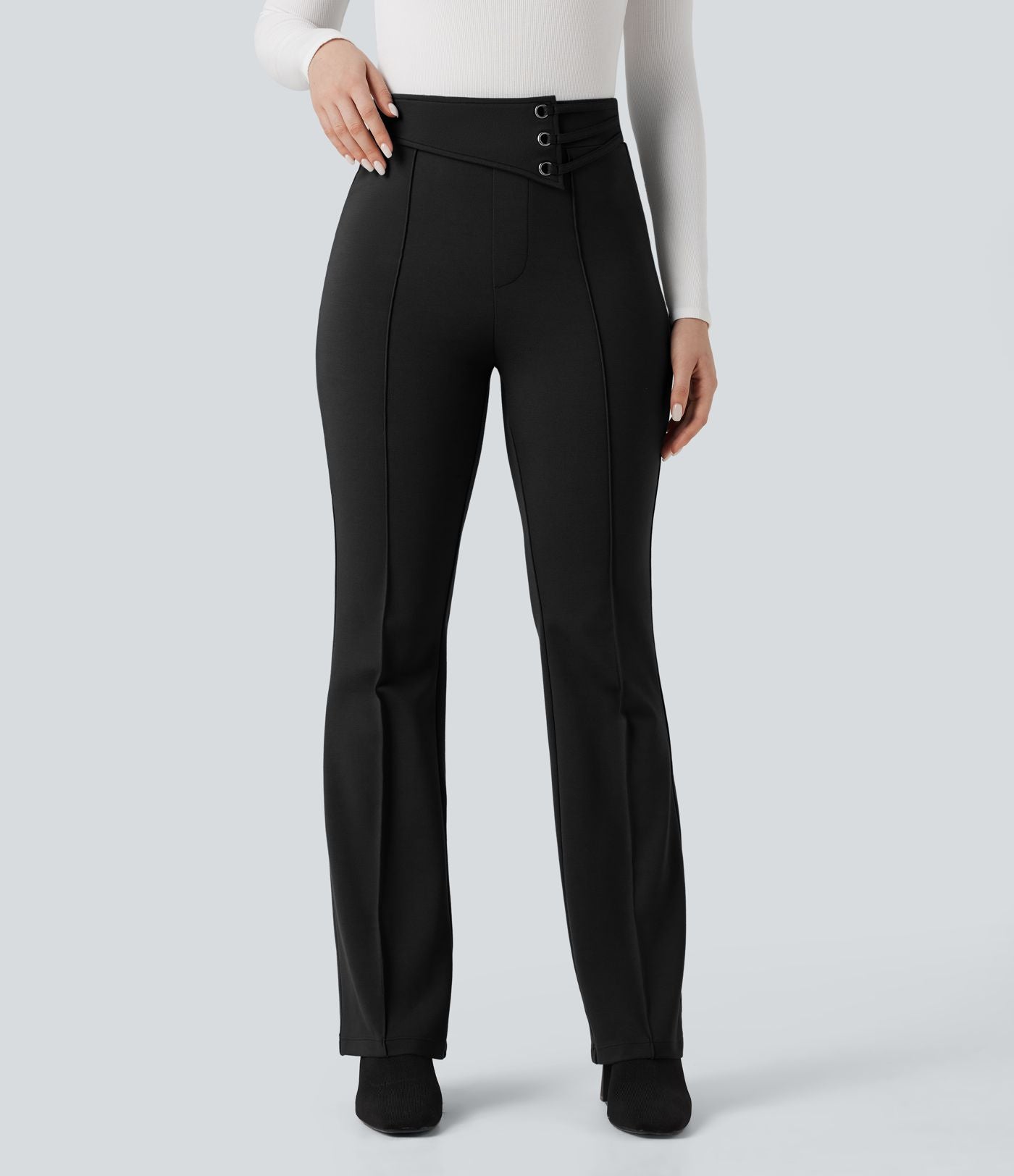 Pantalon tailleur évasé taille haute Halara Flex™ avec poches