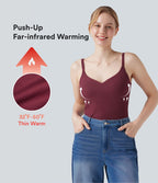 Caraco casual chaud push-up avec bonnets moulés et bretelles ajustables - Bonnet A/B
