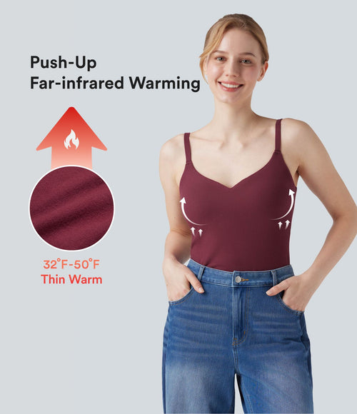 Caraco casual chaud push-up avec bonnets moulés et bretelles ajustables - Bonnet A/B