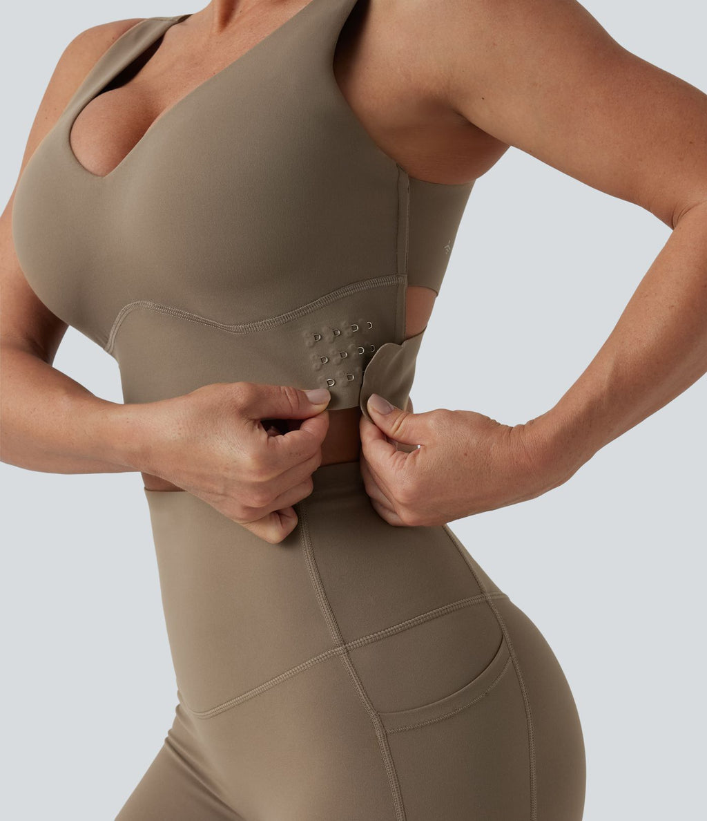Brassière de sport d'entraînement Halara UltraSculpt™ maintien moyen col V push-up - Bonnets E-G
