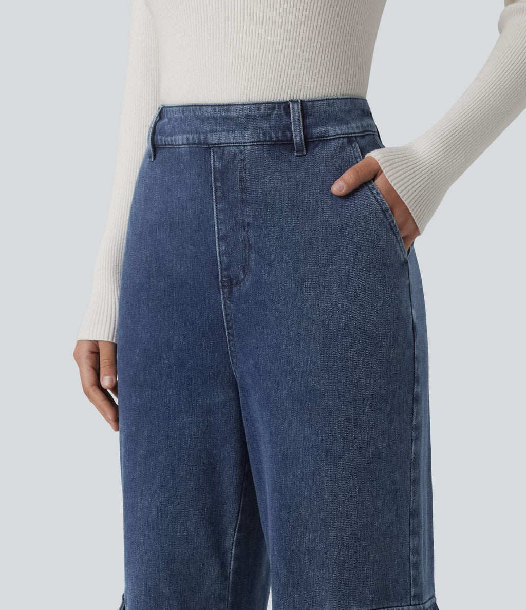 Jean bootcut cargo décontracté Halara Flex™ taille haute avec poches