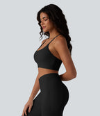 Brassière de sport yoga à col U et maintien léger