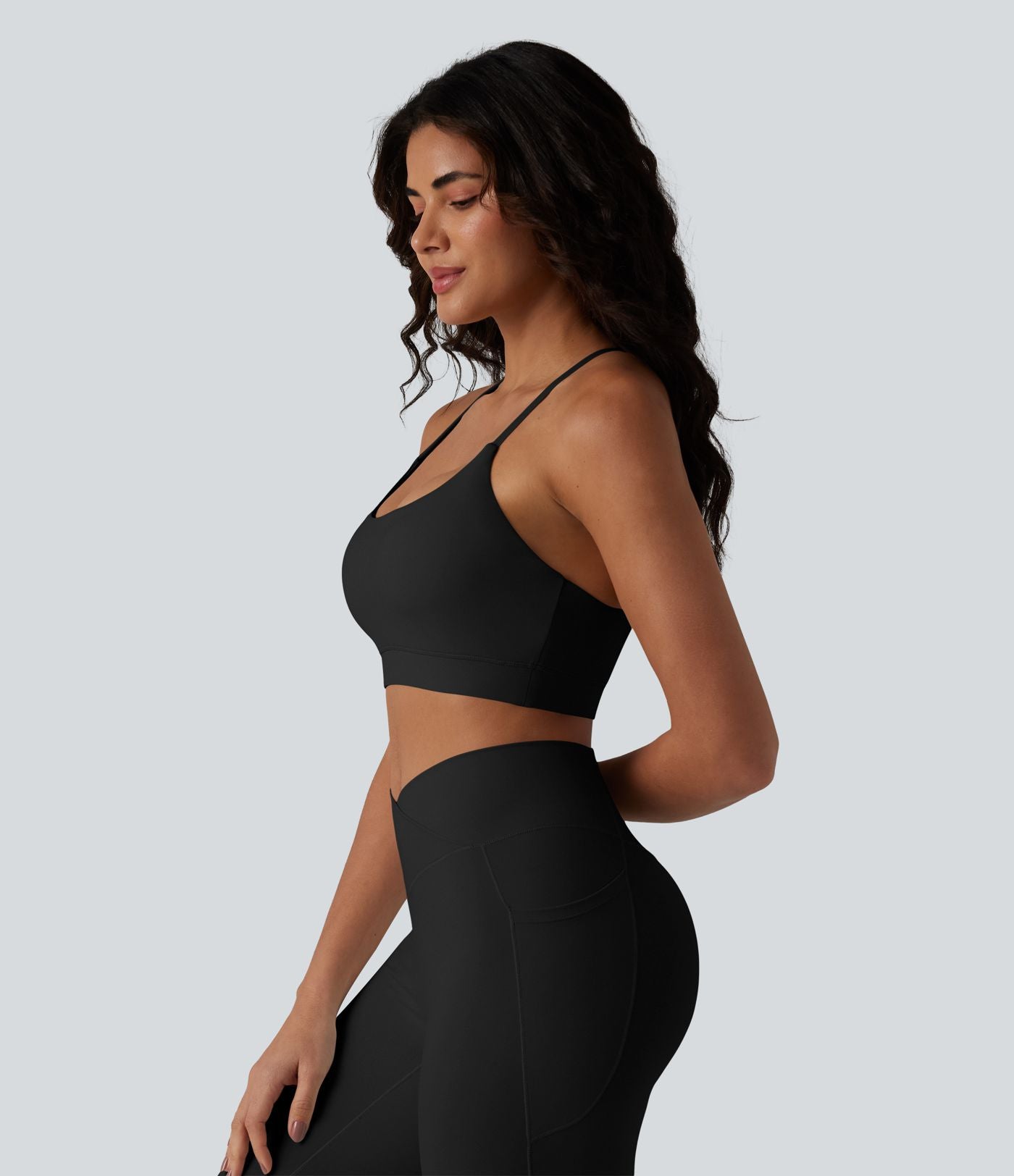 Brassière de sport yoga à col U et maintien léger