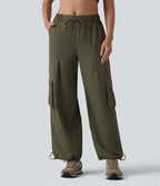 Jogging cargo coupe ballon taille mi-haute avec cordon de serrage et poches