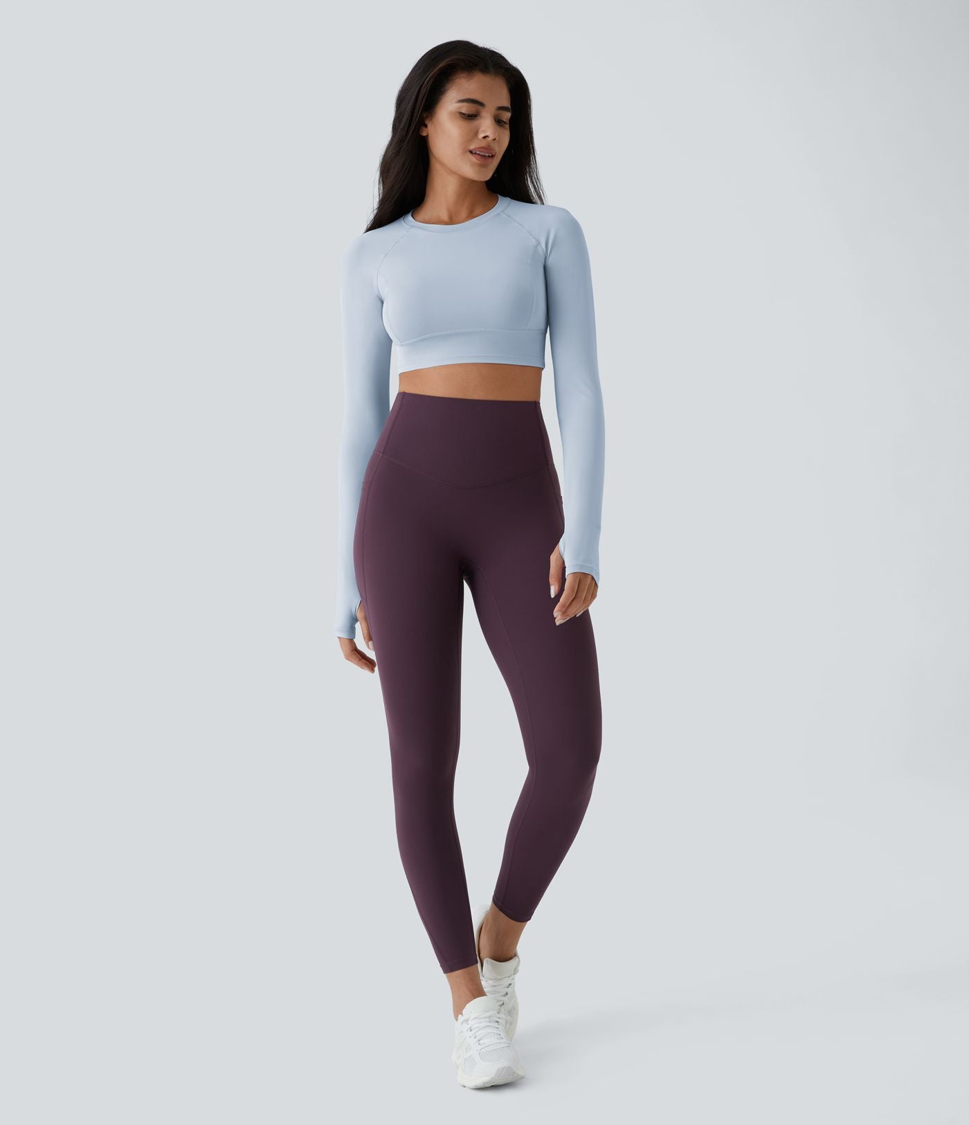 Top Sport Yoga Uni à Trou pour le Pouce Coupe Courte