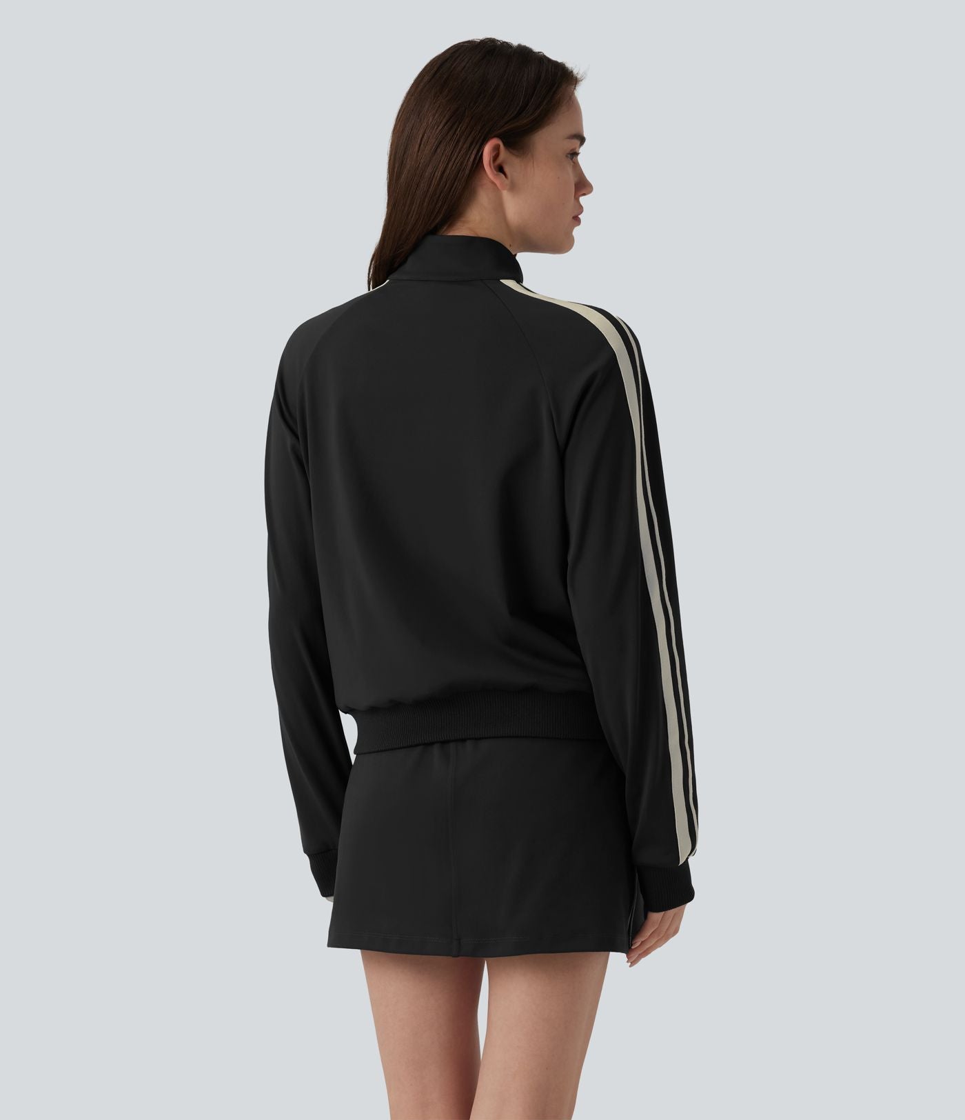 Veste de sport DayStretch col montant color block à rayures avec poches
