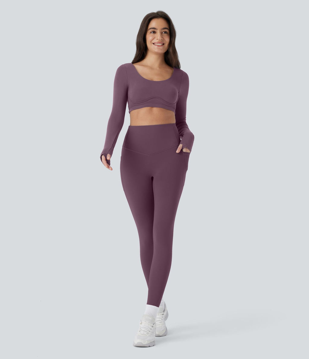 Legging de sport taille haute gainant et thermique Softlyzero™ avec poches