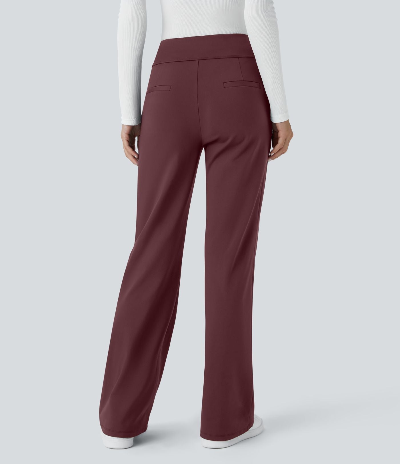 Pantalon tailleur évasé taille mi-haute Halara Flex™ DayStretch avec zip latéral et poches