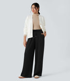 Pantalon décontracté SpacerTek™ taille haute effet baggy, avec cordon de serrage et poches