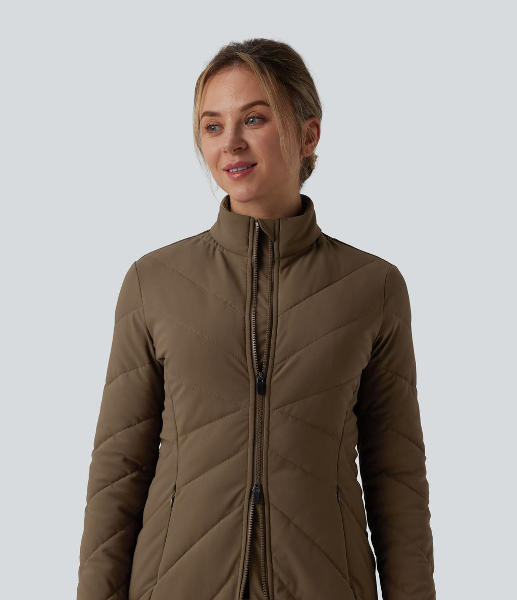 Doudoune PuffFlex col montant double zip avec passants pouces avec poches