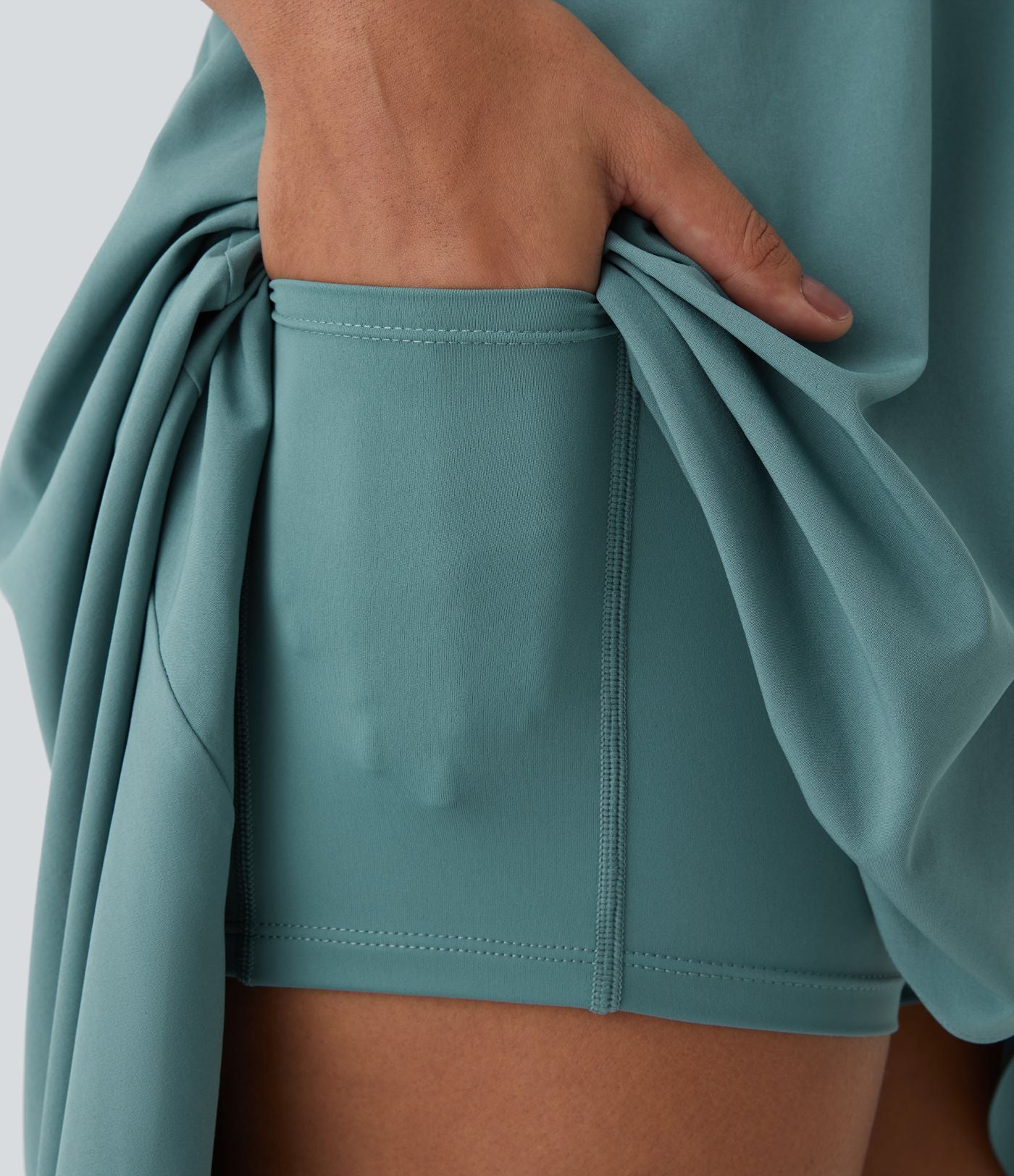 Breezeful™ Robe Casual 2 Pièces Dos Nu Haut Bas Poche Latérale Fluide Séchage Rapide