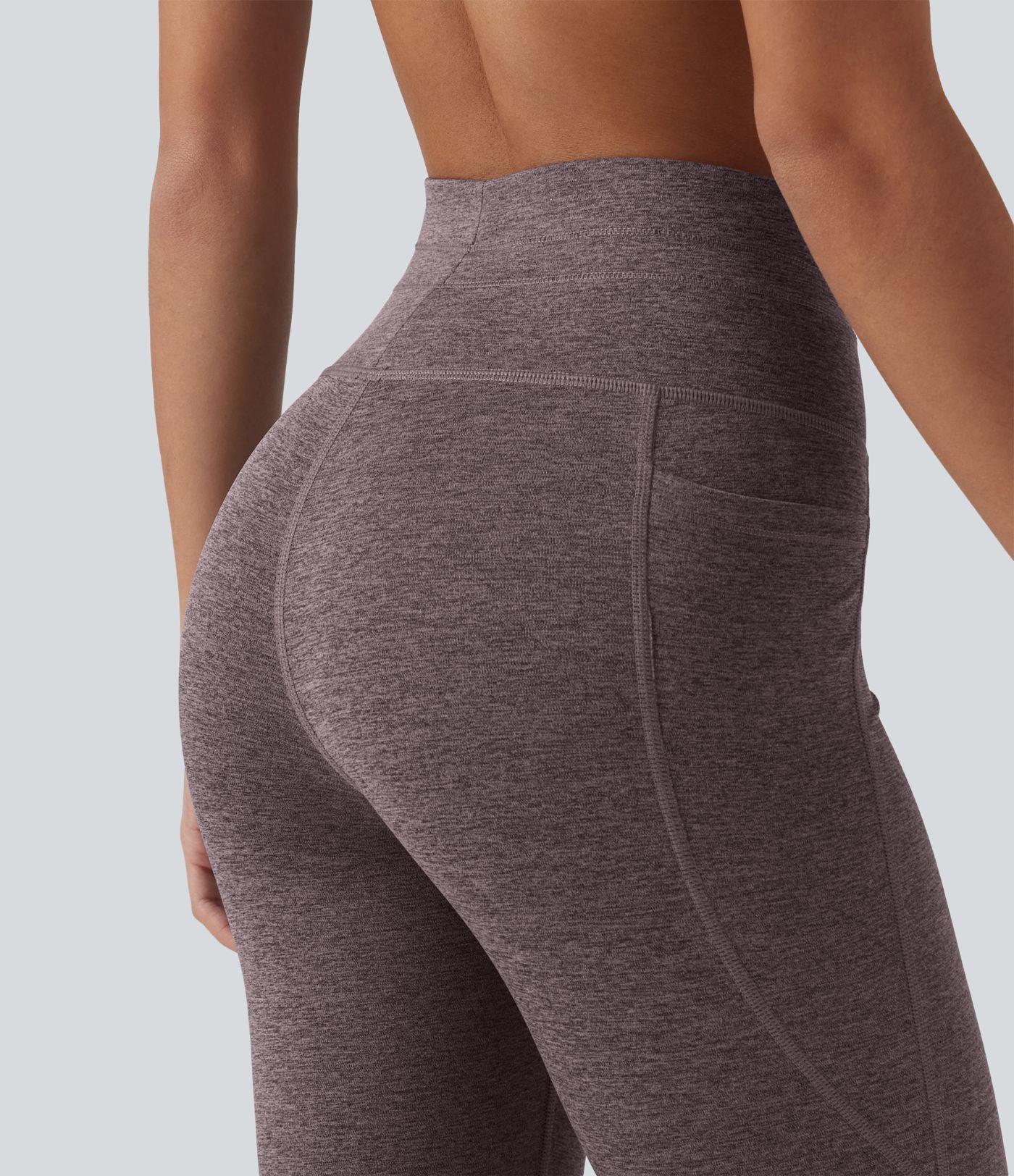 Legging 7/8 de yoga chiné taille haute séchage rapide avec cordon de serrage Halara UltraSculpt™ et poches