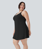 Robe de sport grande taille dos nu Softlyzero™ Plush - longueur rallongée - Easy Peasy Edition