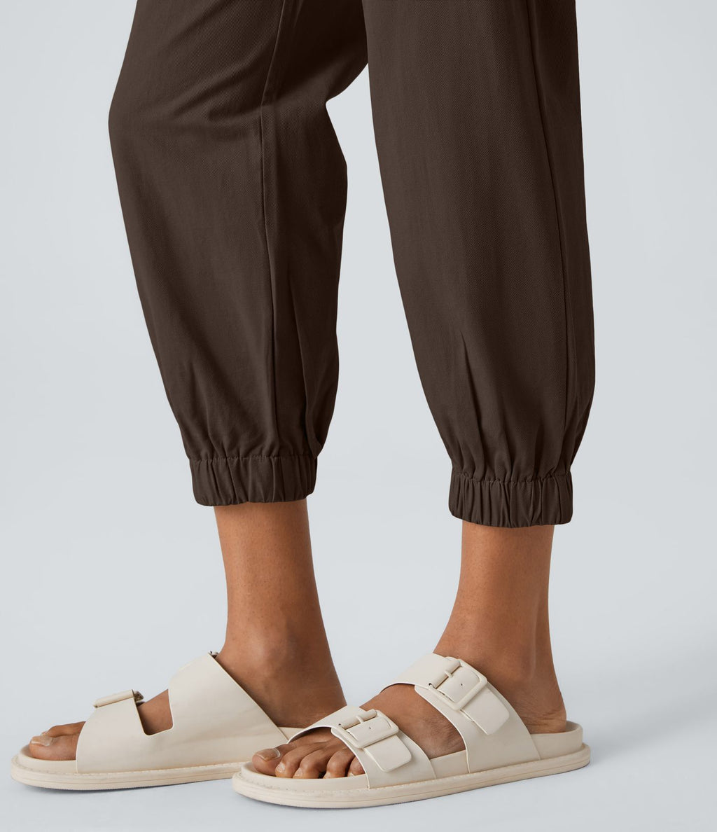 Joggings décontractés à taille mi-haute avec poches