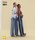 Jean large casual délavé Halara X Smiley® Halara Flex™ taille haute avec poches