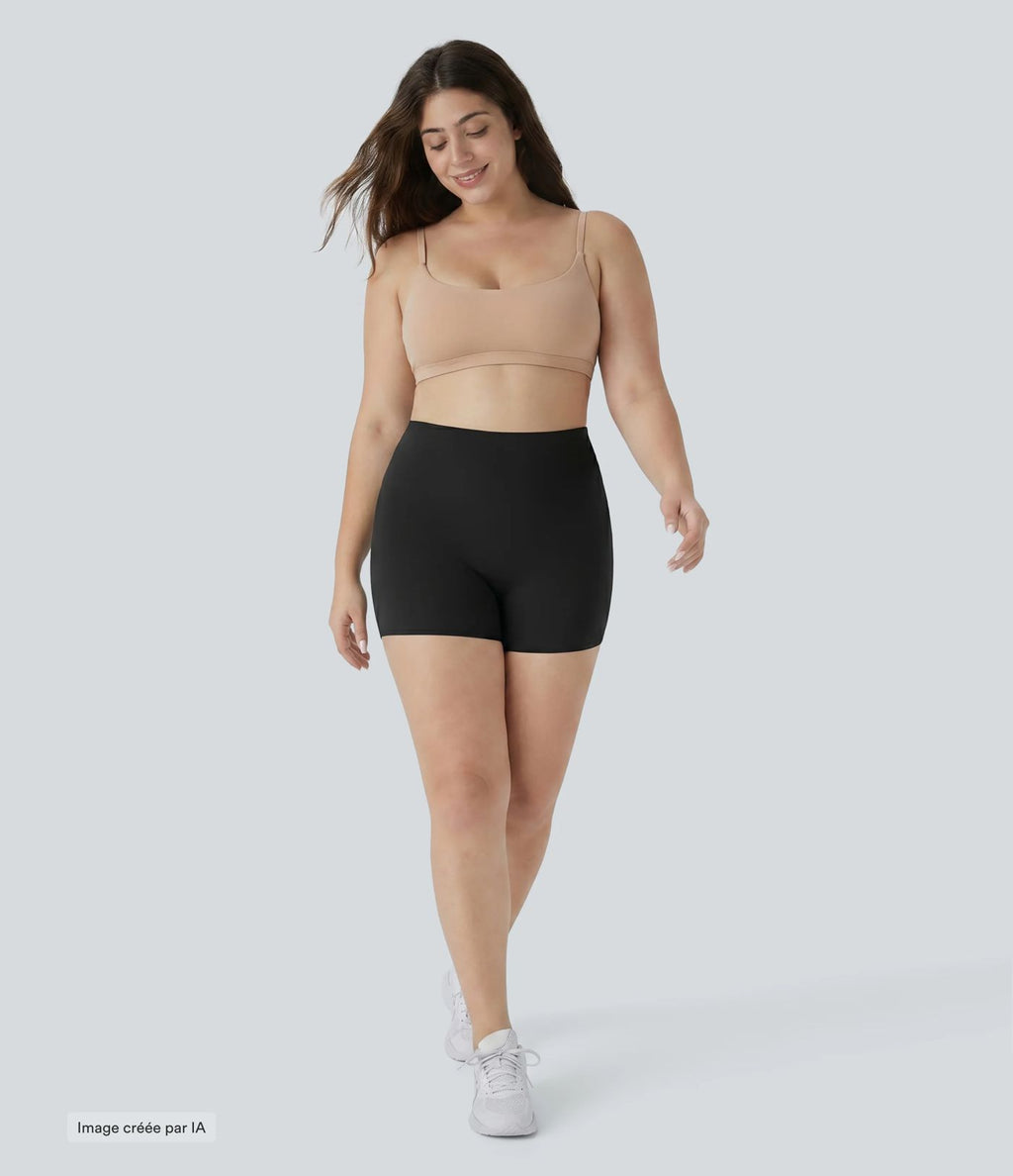 Short boyleg grande taille taille haute, très extensible et lisse, pour la détente