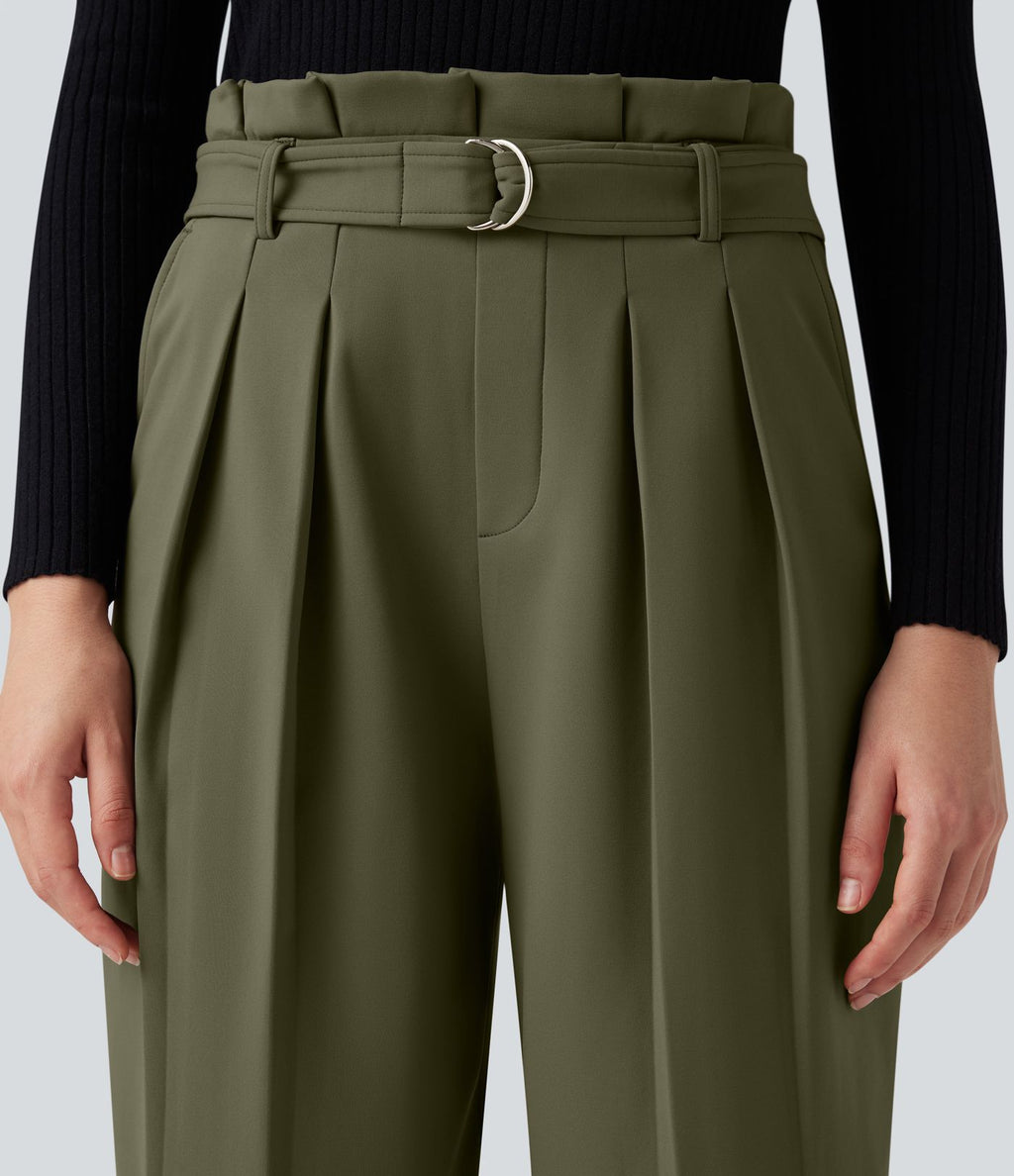 Pantalon tailleur SoftlyZero™ Plush Thermal fuselé ceinturé taille très haute avec poches