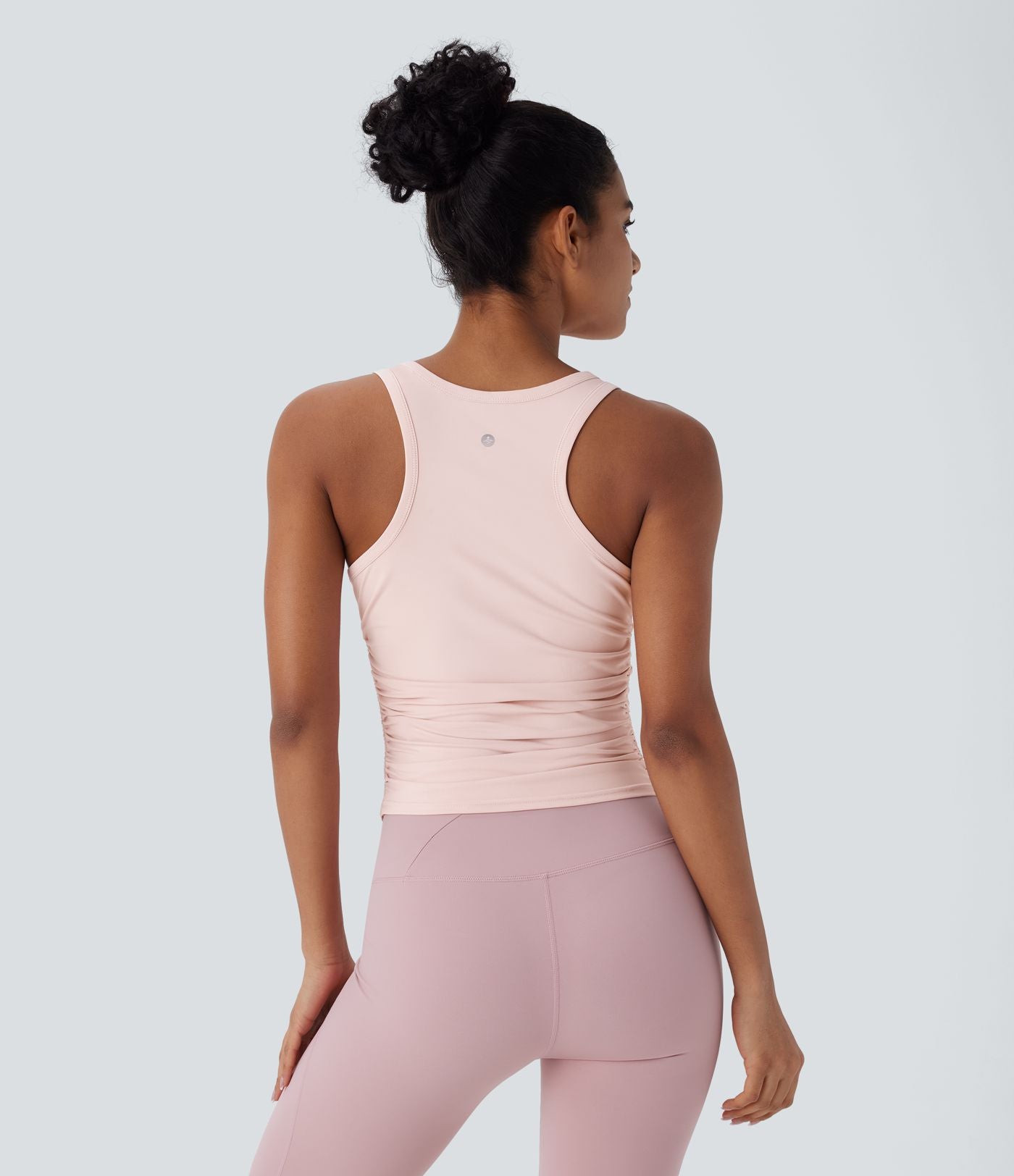Débardeur de yoga dos nageur froncé col rond