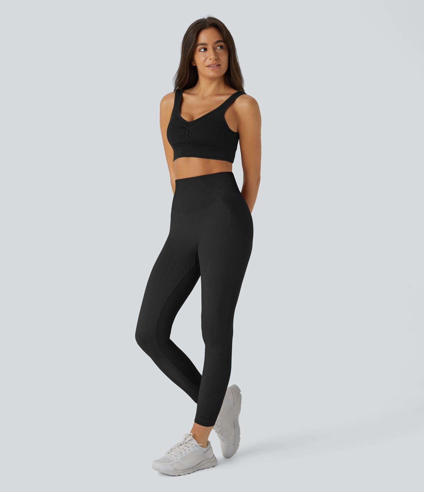 Legging d'entraînement gainant effet push-up taille haute côtelé doux sans couture OneForm Seamless Flow