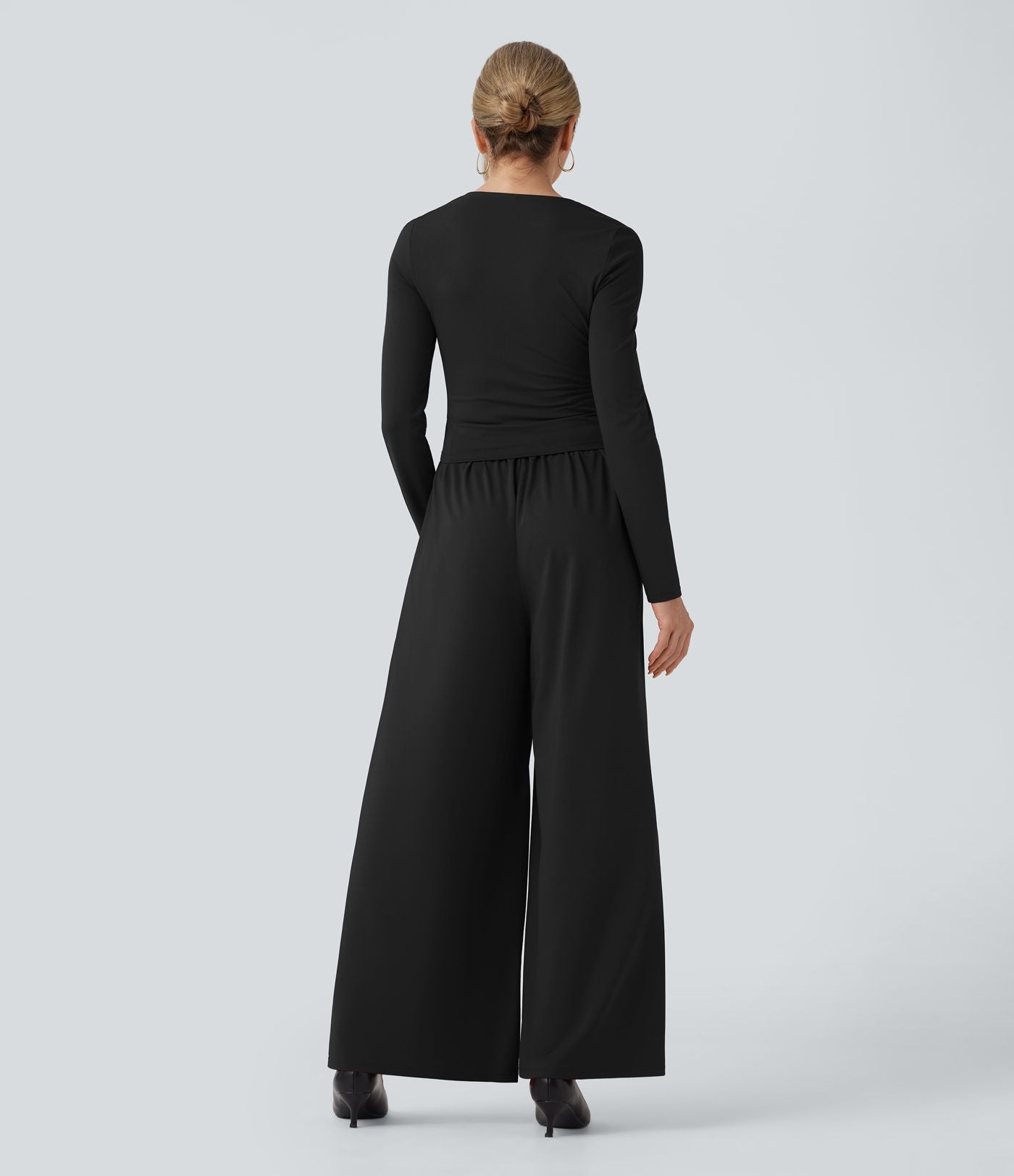 Combinaison décontractée froncée décolleté cœur manches longues avec poches - Édition Easy Peasy